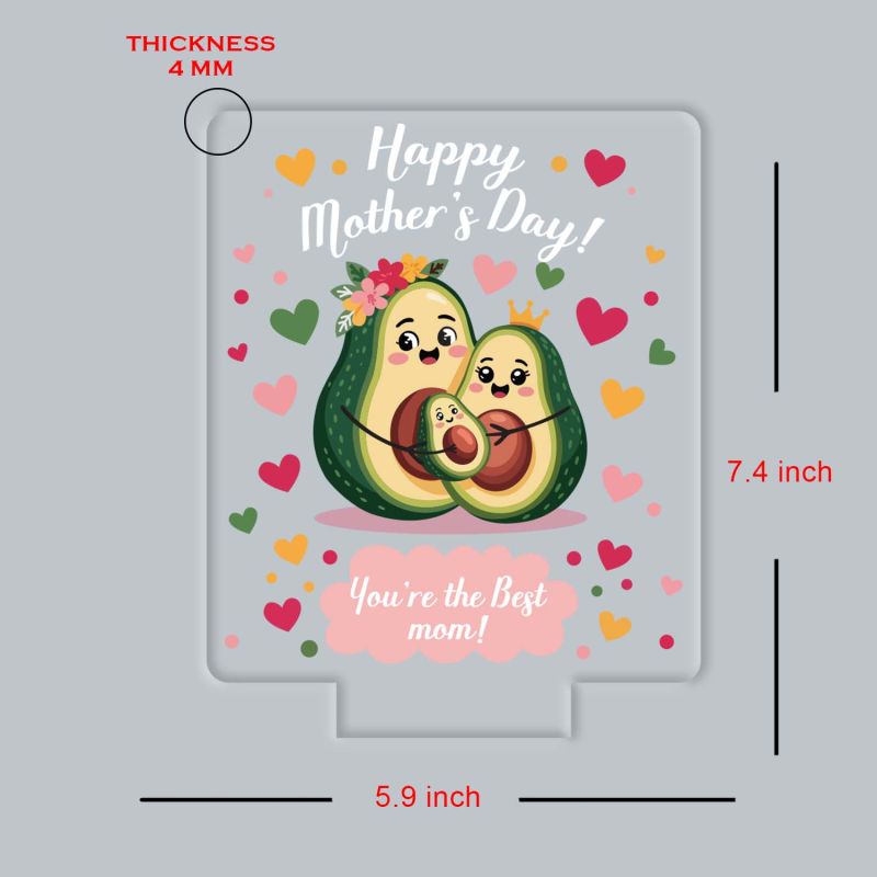 Cute Avocado Best Mom UV Print 7 Color LED Night Lamp Mothers Day Gift Light